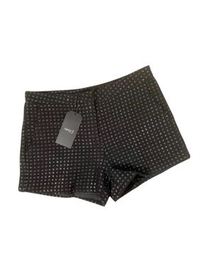 Very J High Rise Textured Black with Metallic Square Accents Short Shorts Size S